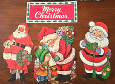 Vintage Christmas Die Cut Santa Claus Lot 4 See Pics