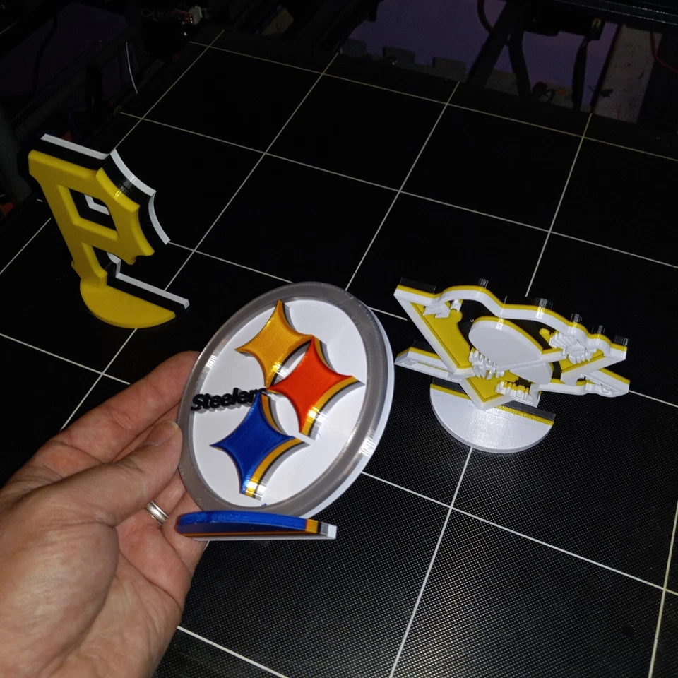 CONJUNTO DE LOGOTIPOS GRÁFICOS 3D de 4 polegadas NFL NHL AND MLB Pittsburgh Teams - Imagem 4 de 4