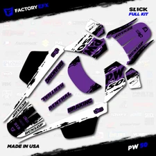 White & Purple Slick Racing Graphics kit fits Yamaha PW50 PW 50 All Years custom
