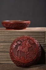 Chinese Vintage Lacquerware Box Unicorn Pattern Keepsake Box Jewelry Box Art