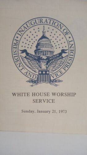 Richard Nixon 1973 Inauguration White House Worship Service Program Billy Graham - Picture 1 of 10