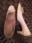 WOMENS VINTAGE MR. EASTON BEIGE WHITE CROC PRINT PUMPS SIZE 5.5 AA ACCENTED — photo 6