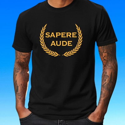 Mens Sapere Aude Latin Print Cotton T-Shirt Size XS to 5XL