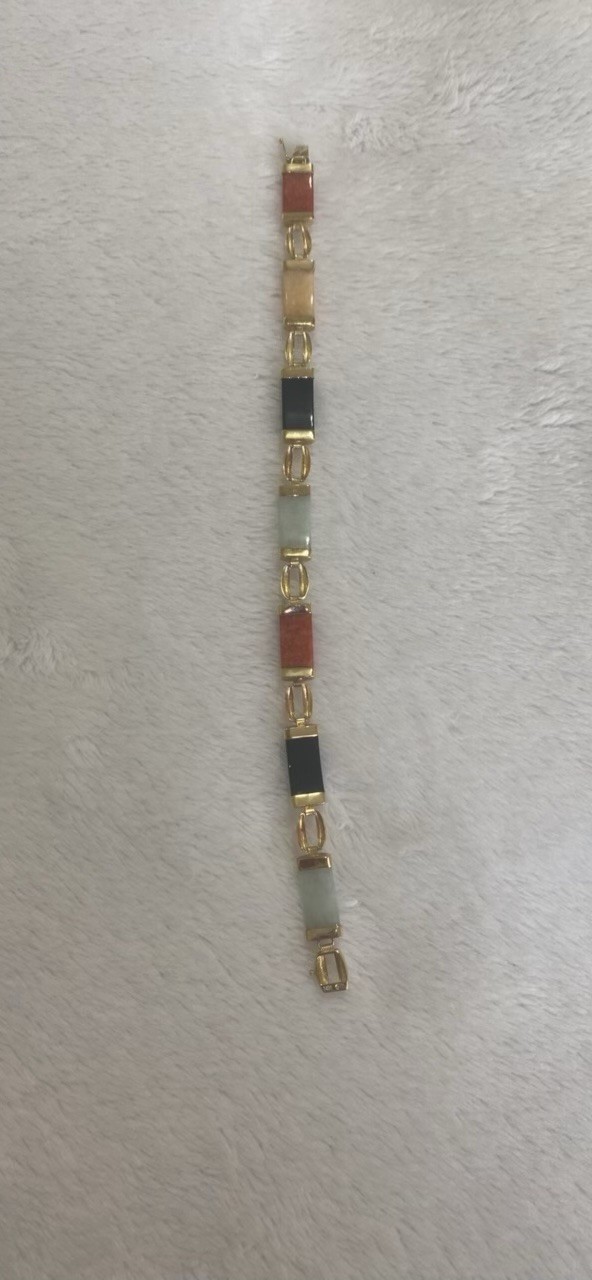 TRANSLUCENT Multi-Colored Jadeite Jade Bracelet S… - image 1