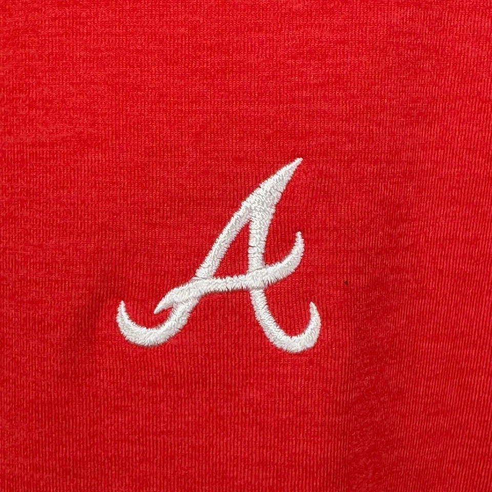 Atlanta Braves Johnnie-O Freeborne Performance Quarter Zip Pullover Men 2XL Red - Image 3 of 4