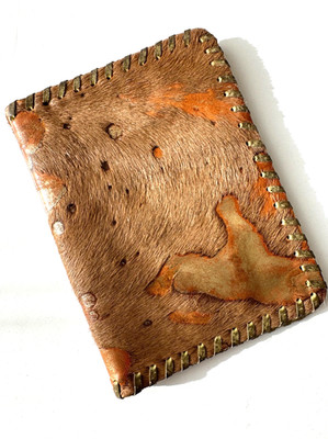 Vintage Loop NYC Pony Skin Passport Holder Wallet GOLD TONE Leather RARE