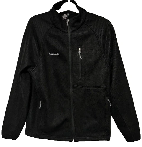 Avalanche M Black Thermal Jacket Waffle Knit Full Zip Outdoor Layering Rugged
