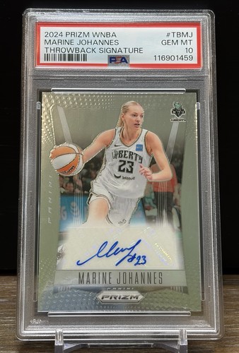 2024 Prizm WNBA Marine Johannes Throwback Signature Auto PSA 10 Gem Mint POP 2