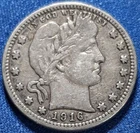 A 1916-D United States, Barber Head, Silver Quarter BOLD LIBERTY!!!!