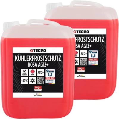 TECPO KÜHLERFROSTSCHUTZ ROT ROSA 20L KÜHLMITTEL G12+ -40°C ANTIFREEZE für VAG - Bild 1 von 4