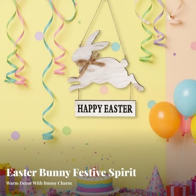 Joyful Easter Hanging Ornament Great Gift Idea Wooden Easter Bunny Sign