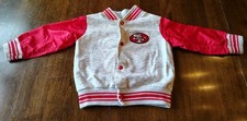 Vtg 90s 49ers Kids Varsity Style Jacket Nylon Sleeve SIZE: 18 MONTHS