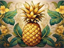 Tile Mural Pineapple Decor Kitchen Bathroom Wall Art Backsplash Marble Ceramic