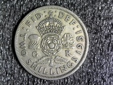 1951 Great Britain 2 Shillings, Florin - World, Foreign Coin KM#878 (z731)