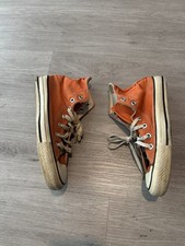 Vintage Converse All Star Chuck Taylor Shoes Orange Hi Tops Size 6 Made In USA