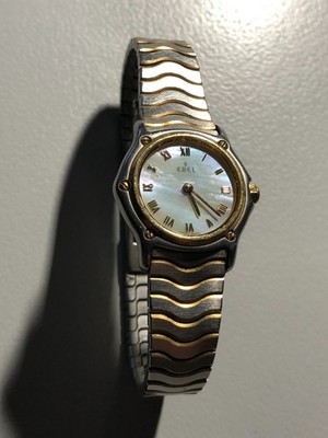 EBEL Damenuhr Stahl/Gold 750 ger mit Perlmutt-Zifferblatt, Quarzwerk