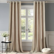Champagne Velvet Curtains 84 inch: Beige Luxury Elegant Living Room Curtain -...