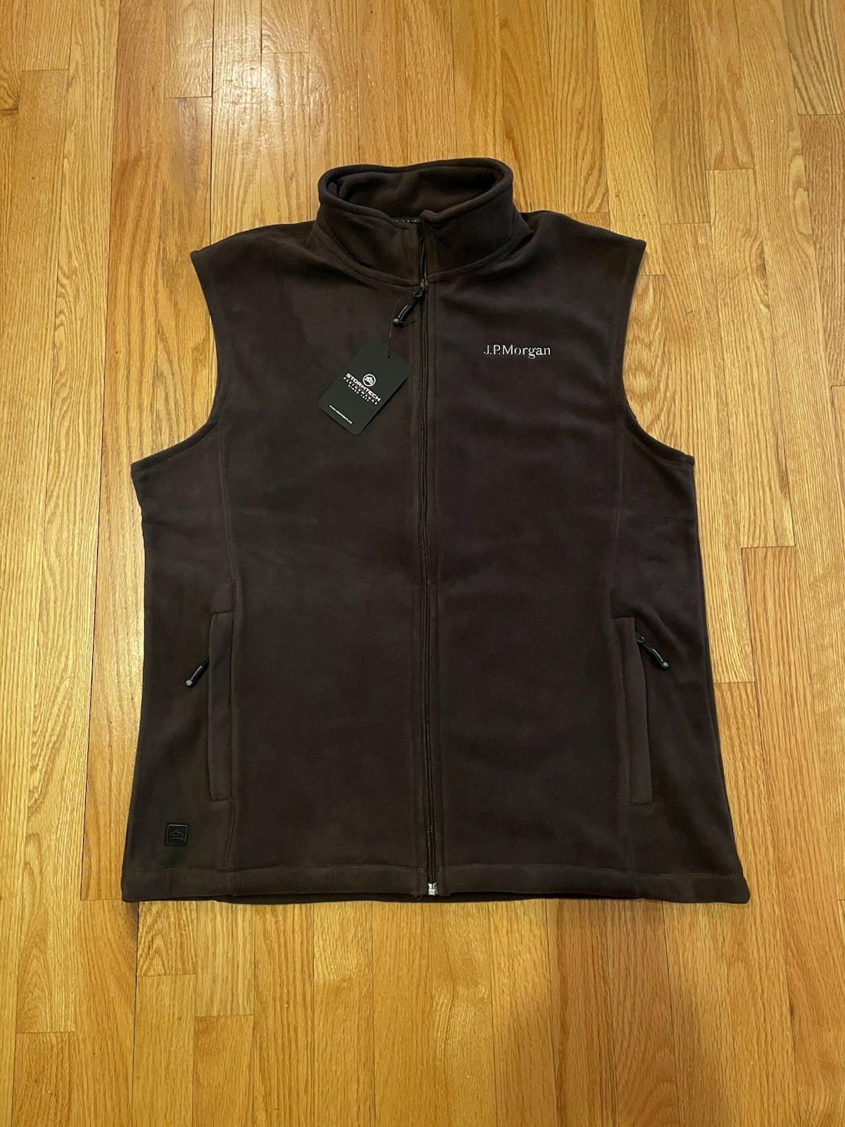 Chaleco polar JP Morgan Bank chaleco regalo cliente MARRÓN XL NUEVO CON ETIQUETAS