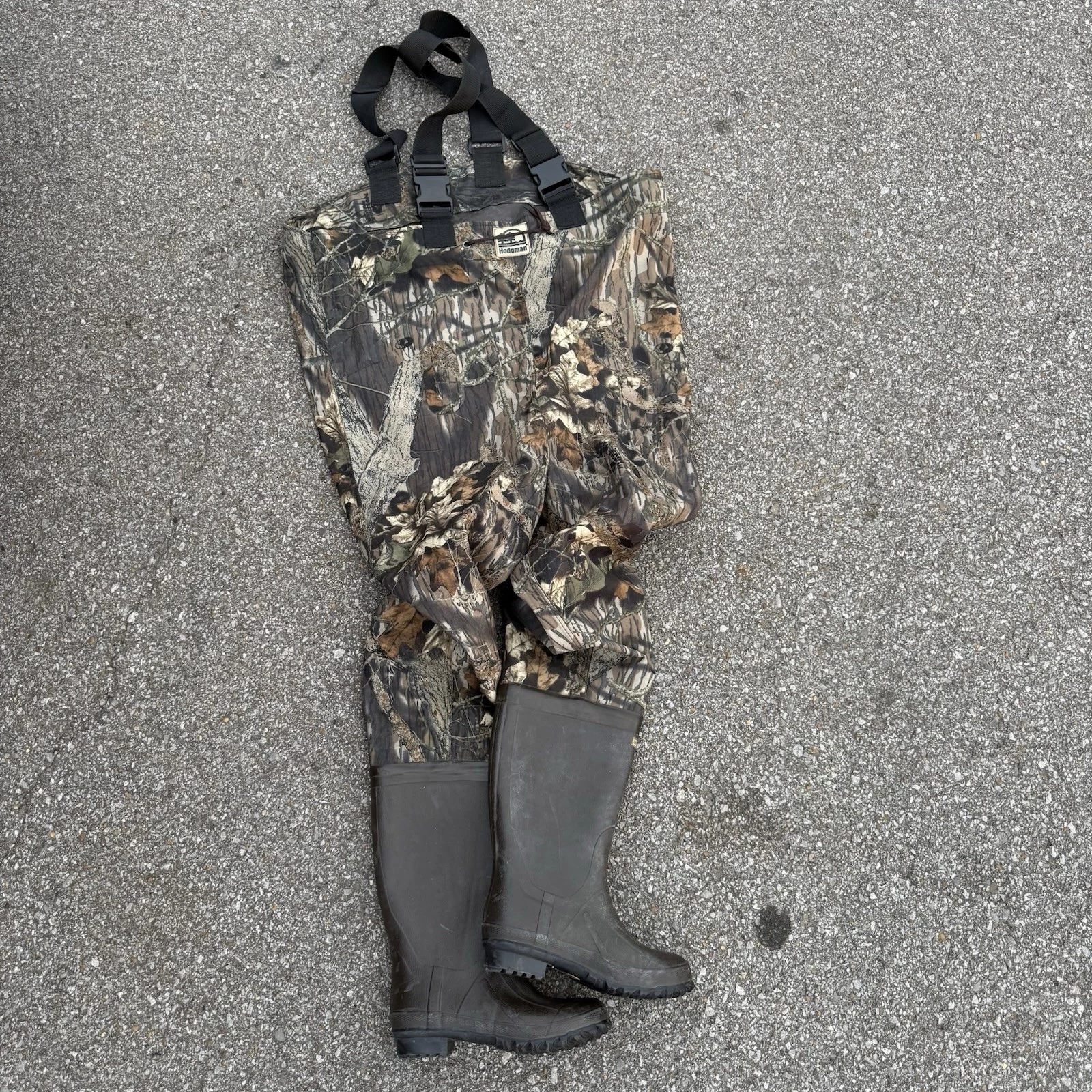 Hodgman Wadewell Mossy Oak Chest Canvas Waders Size 7 / 39 Duck Hunting Fishing
