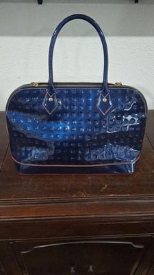 Arcadia Patent Leather Embossed Satchel   Made in Italy