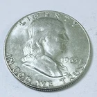 1963 D Franklin Half Dollar, 90% Silver Circulated Coin #7385