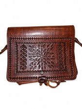 Handcrafted Genuine Leather Tooled Crossbody ...