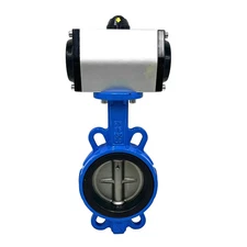 4" DN100 Double Acting Pneumatic Butterfly Valve Wafer Type EPDM Sealing
