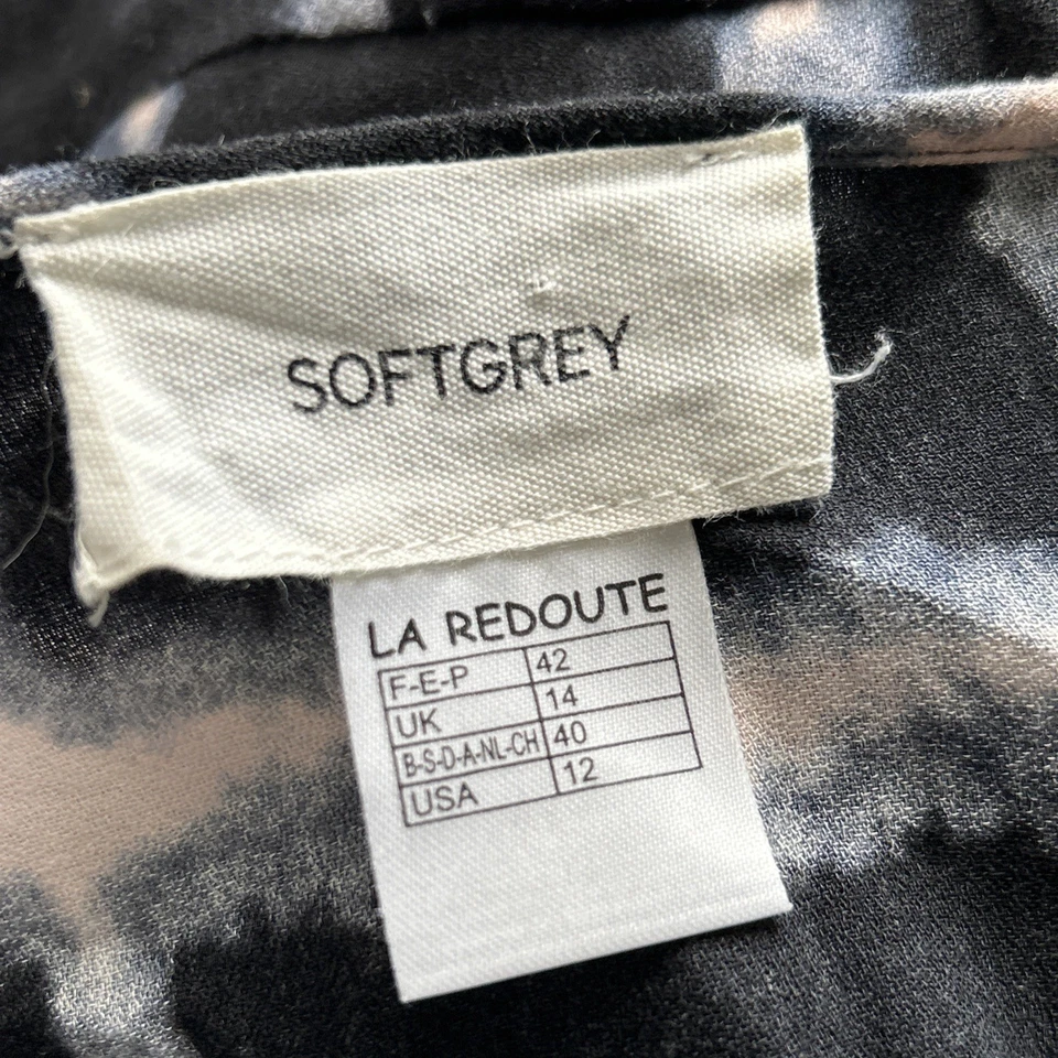 SOFT GREY La Redoute Women's Tie Dye effect Shift Dress Size 14  - Image 4 of 4