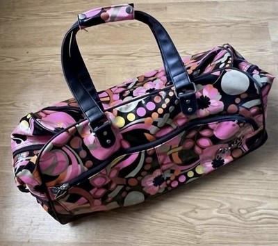 ROXY Vintage  Y2K Travel Duffle Hawaiian Floral Luggage w/ Wheels Carry On Bag