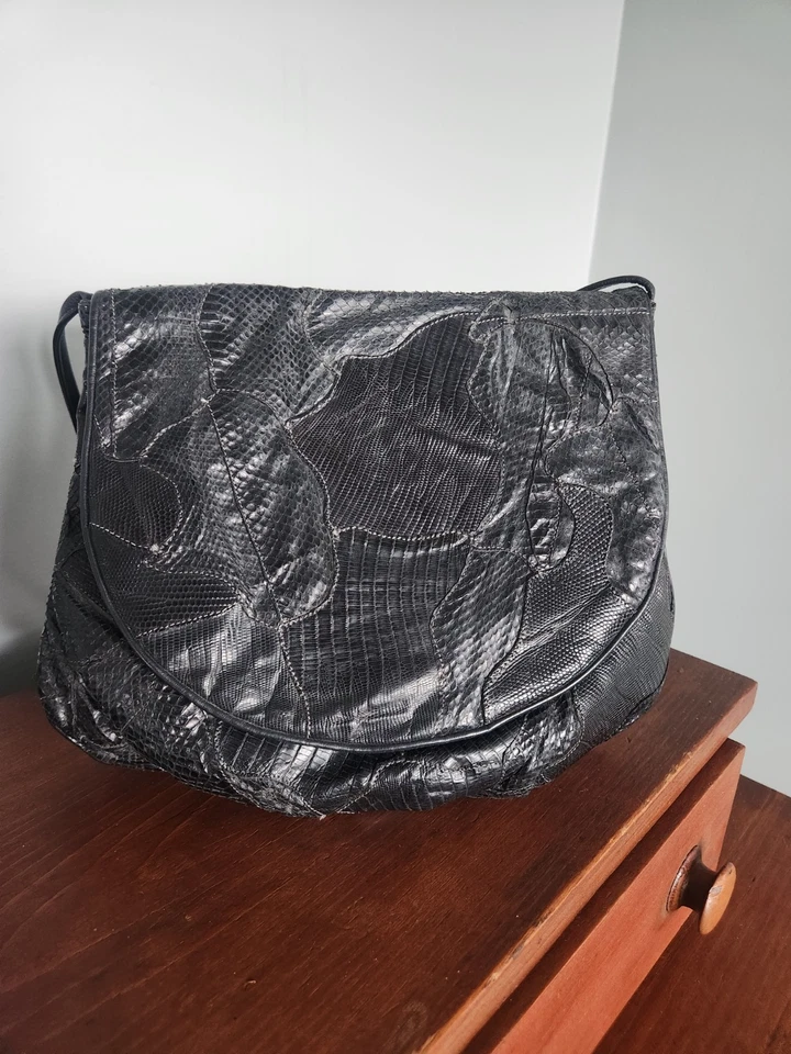 Cartera de cuero retro grunge elegante vintage años 90 Creations by Tony Lama piel serpiente Foto 4 de 4