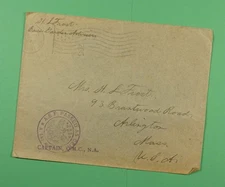 DR WHO 1918 WWI CENSORED APO 705 FREE FRANK TO USA m30314