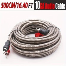 10GA Car Audio Amplifier RCA Audio Cable 5 Meter/16.4 Feet Copper Wire 2 Channel
