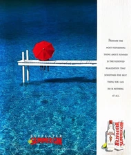 1991 BEEFEATER GIN Genuine Vintage Print Ad Summer Lake Scene