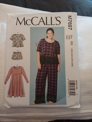 McCalls  7697 Schnittmuster - Nachtwäsche - Gr. 42-48 - unbenutzt