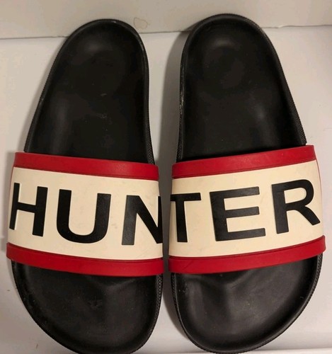 Hunter Black Slides Mens 7/Woman's 10