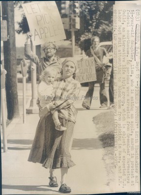 1975 Concord Nh Pickers Protest Edith Rheinheimer Lisa Child Wirephoto 7x9