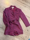 $500 Fleur Du Mal 100% Silk Romper size 0 , pink houndstooth — photo 1