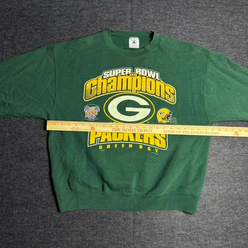 Vintage 1997 Green Bay Packers Super Bowl XXXI Champions Green Crewneck Size XL - Picture 7 of 7