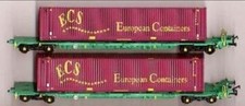 BACHMANN 37-300 INTERMODAL BOGIE WAGONS WITH 2 45ft CONTAINERS 'ECS'