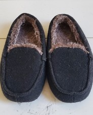 Cat Jack Boys Black Carmelo Moccasin Slippers - Small 13/1
