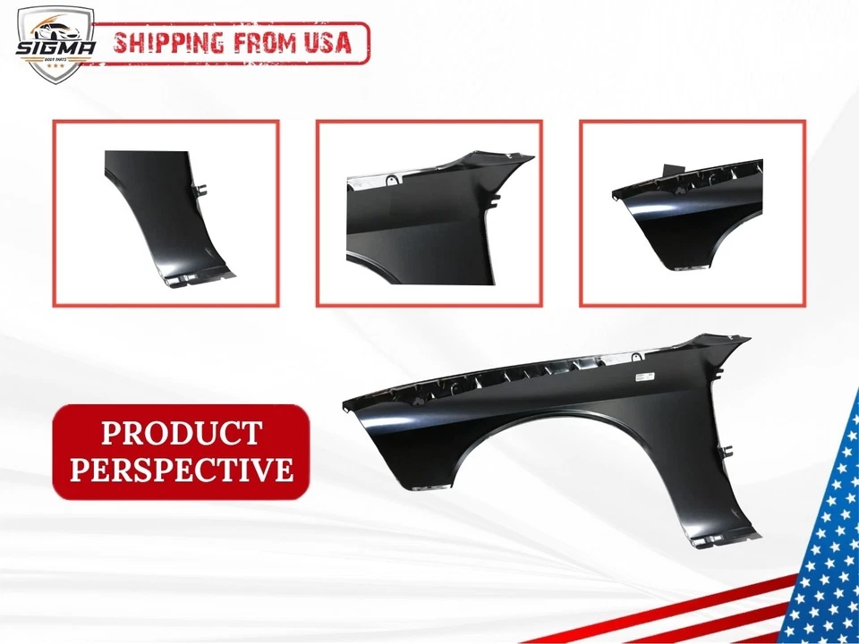 Guardabarros de acero imprimado para Dodge Challenger 2008-2023 lado derecho del pasajero delantero Foto 3 de 4