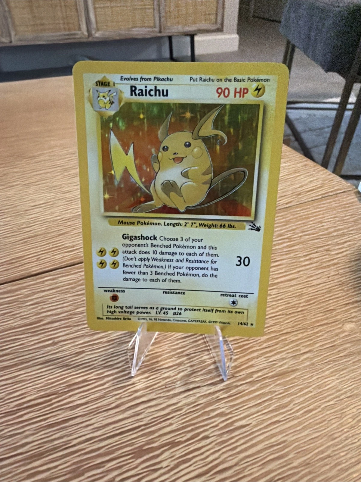 Raichu 14/62 Fossil Holo Foil 1st Edition! LP