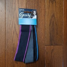 New Goody Ouchless Headbands 06349 3 Pcs Wide Flexible Black Pink Blue Gray 2013