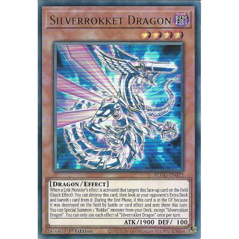 BLGG-EN072 Silverrokket Dragon : Ultra Rare Card : 1st Edition : YuGiOh TCG