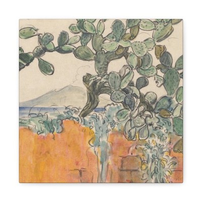Wijnand Otto Jan Nieuwenkamp - Gezicht met cactus op de berg - Canvas Wall Art