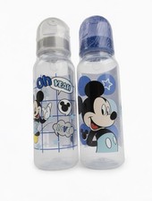Disney Mickey Mouse Baby Bottle Set of 2 9oz BPA-Free Clear/Blue Medium Flow