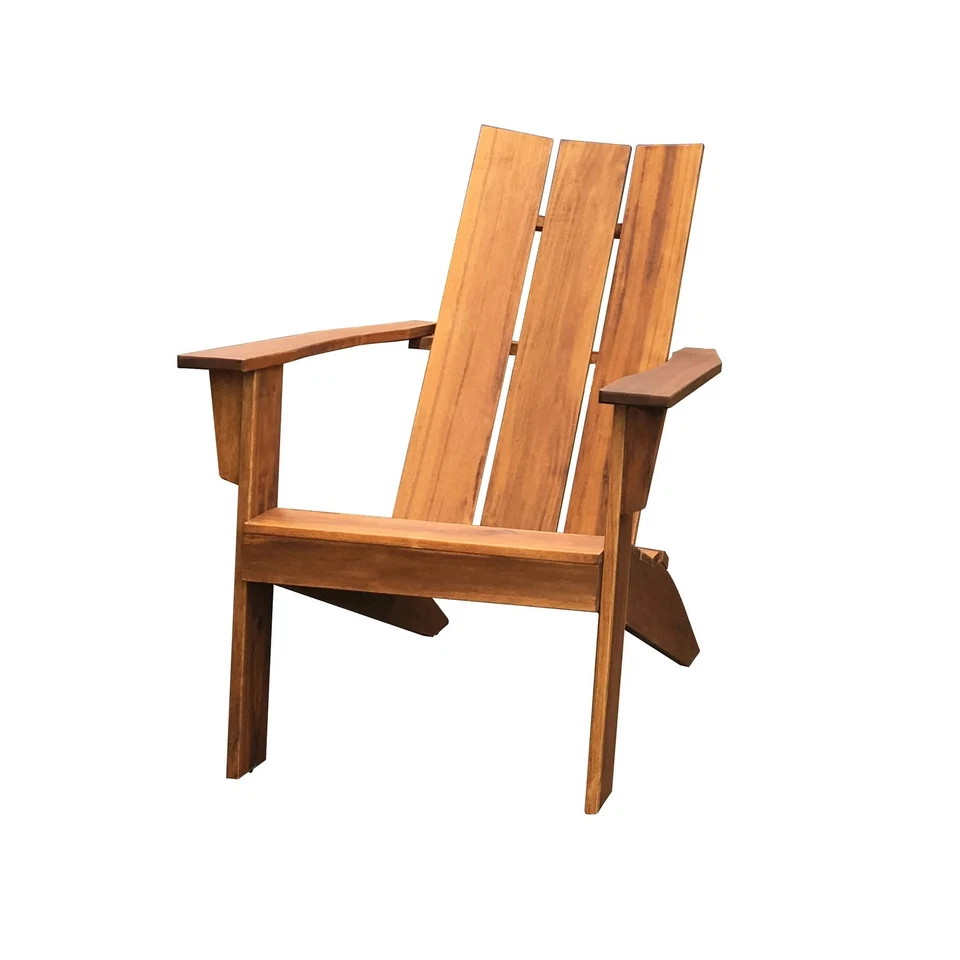 Silla Adirondack moderna de madera para exteriores Mainstays MSX236189541012, color natural Foto 2 de 3