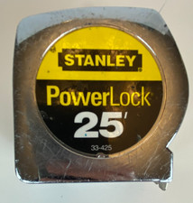 Stanley PowerLock 25' Tape Measure w/ Locking - Chrome 33-425 Made in USA Tool