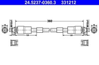 Bremsschlauch Ate 24.5237-0360.3 FüR Audi Vw 3B6 A8 4D2 Passat 3B3 4D8 B5 D2 Tdi