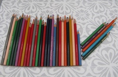Faber Castell 33 Vtg Colored Pencils 5 Spectracolor 28 Coloray Used Asstd Colors